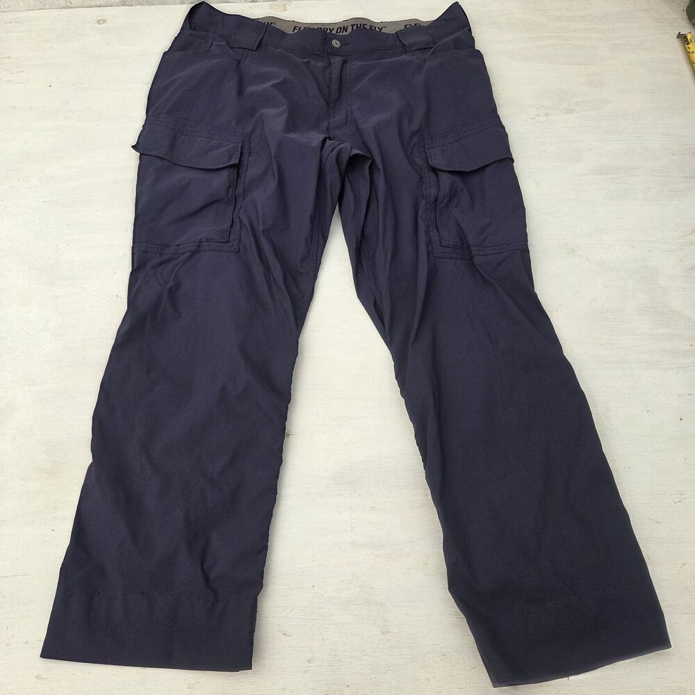 Duluth Trading Co Flex Dry On The Fly Cargo Pants Mens 42x34 Blue Relaxed Fit